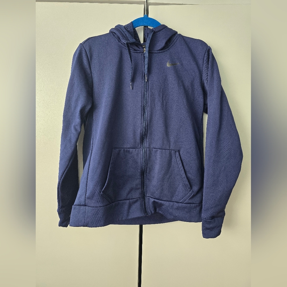 Nike M Dri-fit Navy Blue Zip-Up Hoodie